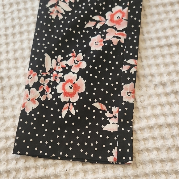 Jules & Leopold Black Polka Dot Pants with Pink Floral Accents Sz SM - Picture 6 of 13